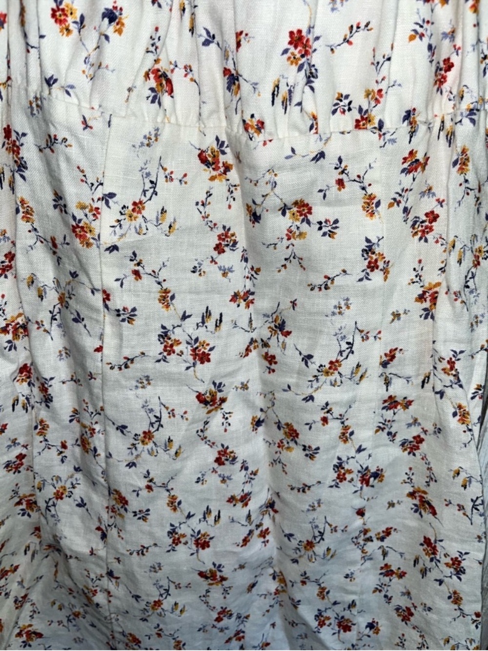 Reformation Floral Linen Mini Dress Square Neck Puff Sleeve White Size 6 - Picture 4 of 6